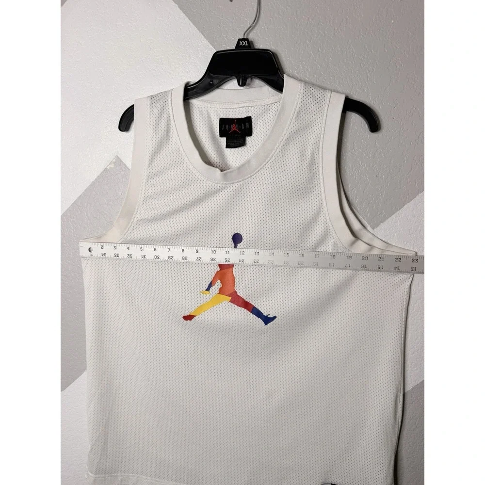 Jordan DNA Tank Top Mensy L White Mesh Sleeveless Jumpman Graphic Basketball USA